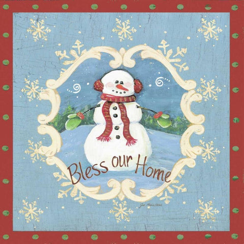 Bless Our Home Gold Ornate Wood Framed Art Print with Double Matting by Moulton, Jo