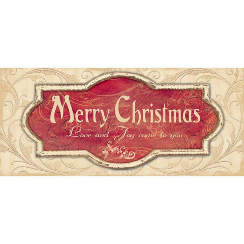 Merry Christmas White Modern Wood Framed Art Print by Moulton, Jo