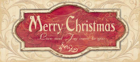 Merry Christmas White Modern Wood Framed Art Print with Double Matting by Moulton, Jo