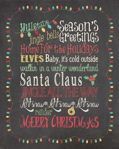 Seasons Greetings White Modern Wood Framed Art Print with Double Matting by Moulton, Jo