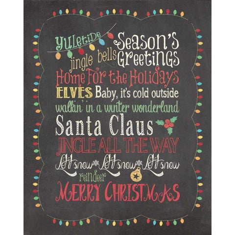 Seasons Greetings Black Modern Wood Framed Art Print with Double Matting by Moulton, Jo