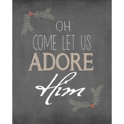 Adore Him Black Modern Wood Framed Art Print with Double Matting by Moulton, Jo