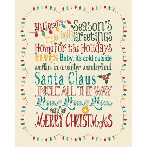 Seasons Greetings Gold Ornate Wood Framed Art Print with Double Matting by Moulton, Jo