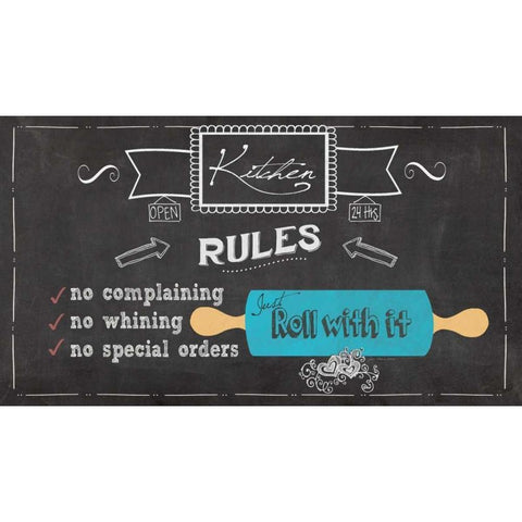 Kitchen Rules Gold Ornate Wood Framed Art Print with Double Matting by Moulton, Jo