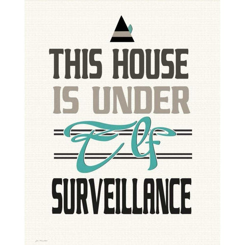 Elf Surveillance Black Modern Wood Framed Art Print with Double Matting by Moulton, Jo