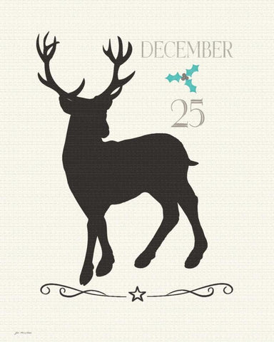 Dec. 25 White Modern Wood Framed Art Print with Double Matting by Moulton, Jo