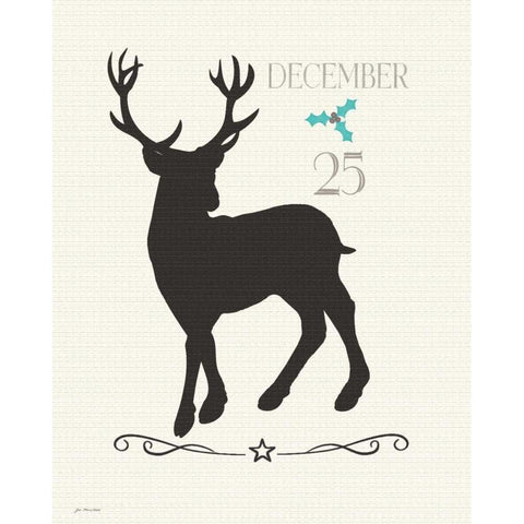 Dec. 25 Black Modern Wood Framed Art Print with Double Matting by Moulton, Jo