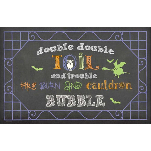 Toil and Trouble Black Modern Wood Framed Art Print by Moulton, Jo