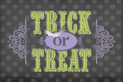 Trick or Treat Black Ornate Wood Framed Art Print with Double Matting by Moulton, Jo