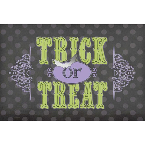Trick or Treat Black Modern Wood Framed Art Print by Moulton, Jo