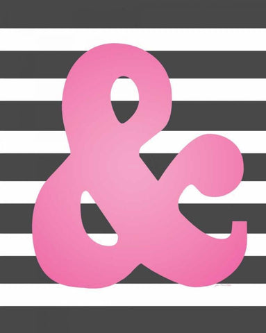 Faux Pink Ampersand 2 White Modern Wood Framed Art Print with Double Matting by Moulton, Jo