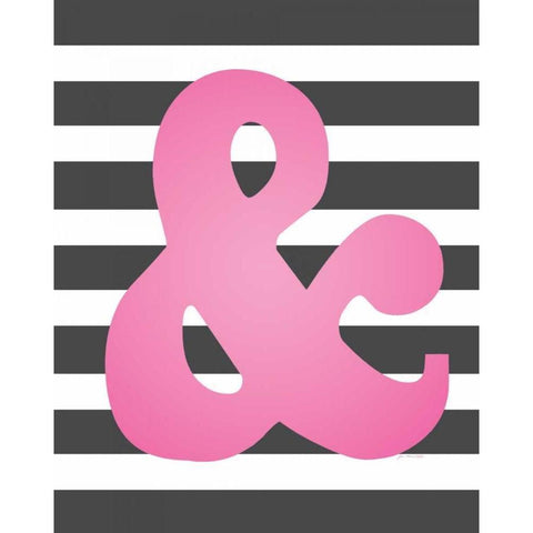 Faux Pink Ampersand 2 White Modern Wood Framed Art Print by Moulton, Jo