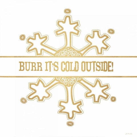 Burrr Its Cold Outside White Modern Wood Framed Art Print with Double Matting by Moulton, Jo
