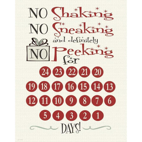 No Peeking Countdown Gold Ornate Wood Framed Art Print with Double Matting by Moulton, Jo
