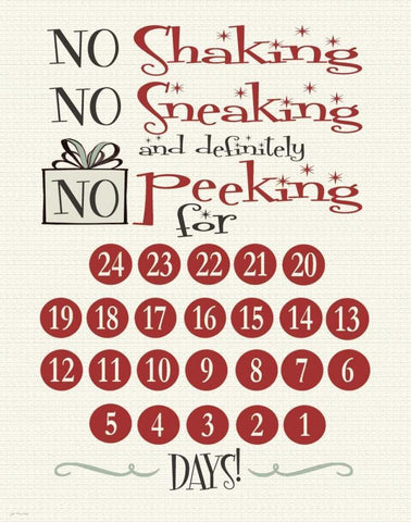 No Peeking Countdown Black Ornate Wood Framed Art Print with Double Matting by Moulton, Jo