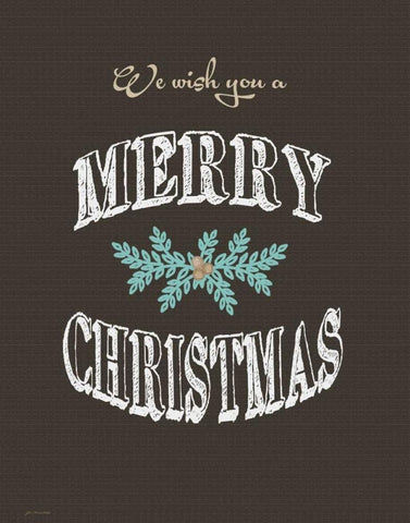 Merry Christmas Wish Black Ornate Wood Framed Art Print with Double Matting by Moulton, Jo