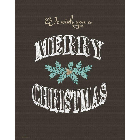 Merry Christmas Wish Black Modern Wood Framed Art Print with Double Matting by Moulton, Jo