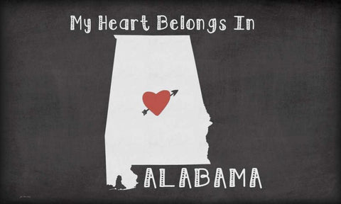 Alabama Chalk White Modern Wood Framed Art Print with Double Matting by Moulton, Jo