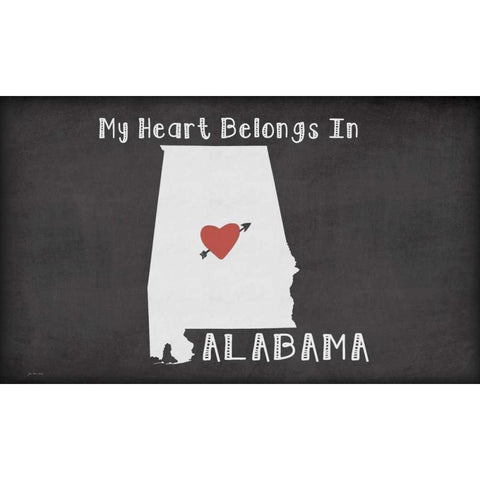 Alabama Chalk Black Modern Wood Framed Art Print with Double Matting by Moulton, Jo