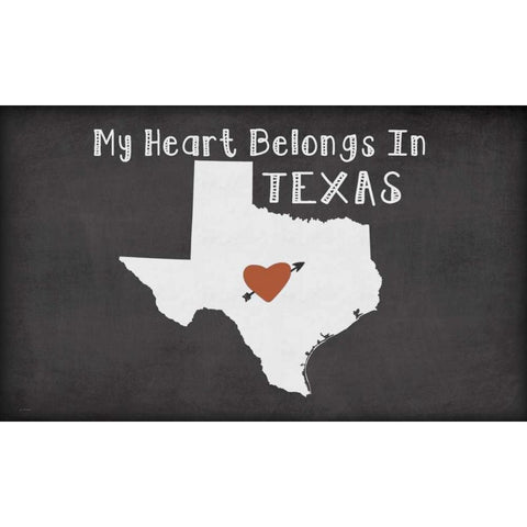 Texas Chalk Black Modern Wood Framed Art Print by Moulton, Jo