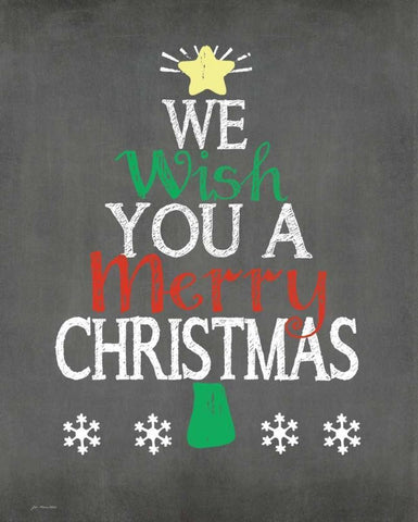 We Wish You White Modern Wood Framed Art Print with Double Matting by Moulton, Jo