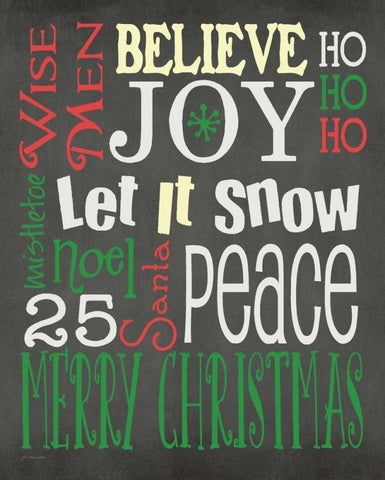 Christmas Subway Black Ornate Wood Framed Art Print with Double Matting by Moulton, Jo