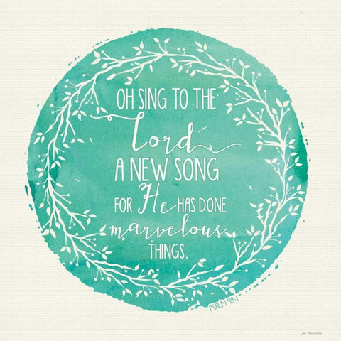 New Song White Modern Wood Framed Art Print with Double Matting by Moulton, Jo