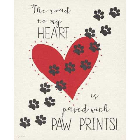 Paw Prints Gold Ornate Wood Framed Art Print with Double Matting by Moulton, Jo