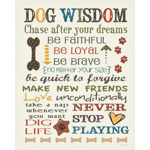 Dog Wisdom Black Modern Wood Framed Art Print with Double Matting by Moulton, Jo