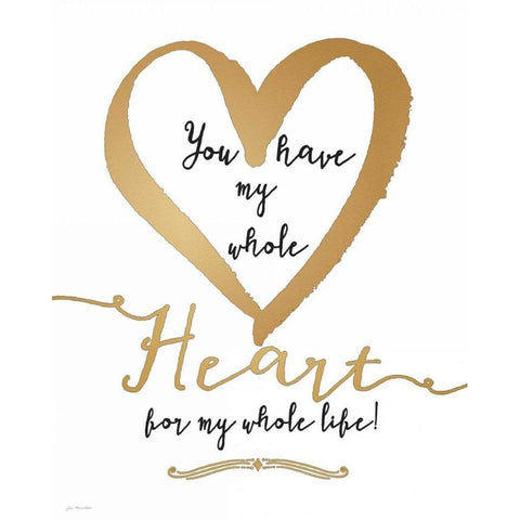 Whole Heart Gold White Modern Wood Framed Art Print by Moulton, Jo