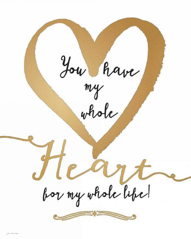 Whole Heart Gold Black Ornate Wood Framed Art Print with Double Matting by Moulton, Jo