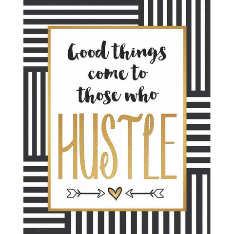 Hustle White Modern Wood Framed Art Print by Moulton, Jo