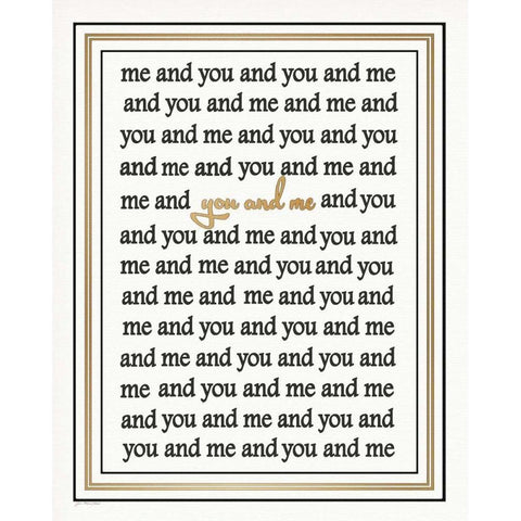 You and Me Gold Ornate Wood Framed Art Print with Double Matting by Moulton, Jo