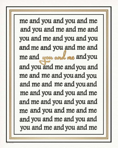 You and Me White Modern Wood Framed Art Print with Double Matting by Moulton, Jo
