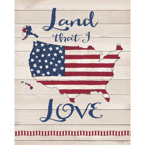 Land I Love White Modern Wood Framed Art Print by Moulton, Jo