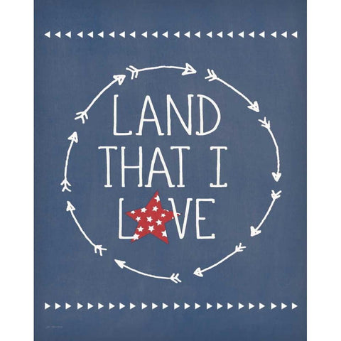 Land I Love White Modern Wood Framed Art Print by Moulton, Jo