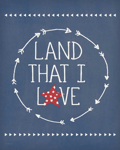 Land I Love White Modern Wood Framed Art Print with Double Matting by Moulton, Jo