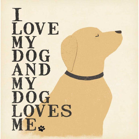 My Dog Loves Me Gold Ornate Wood Framed Art Print with Double Matting by Moulton, Jo