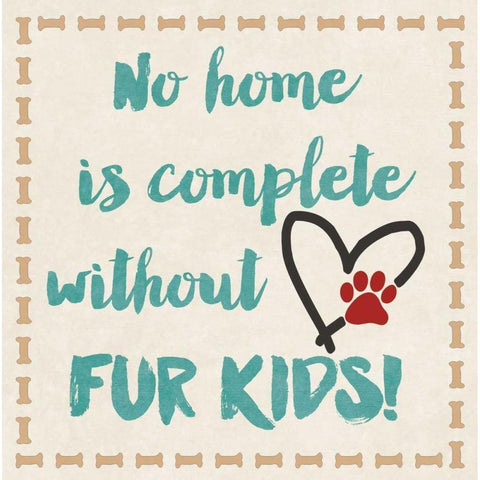 Fur Kids White Modern Wood Framed Art Print by Moulton, Jo