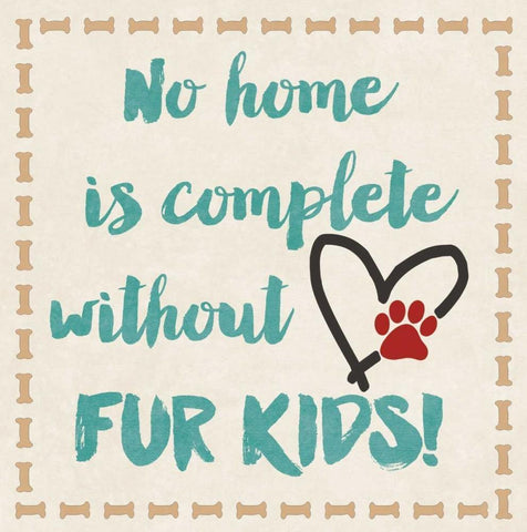 Fur Kids White Modern Wood Framed Art Print with Double Matting by Moulton, Jo