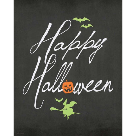 Happy Halloween White Modern Wood Framed Art Print by Moulton, Jo