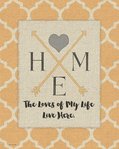 Loves Live Here White Modern Wood Framed Art Print with Double Matting by Moulton, Jo