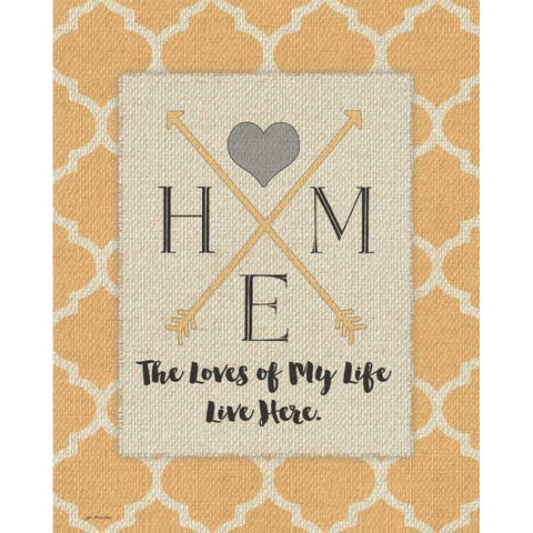 Loves Live Here Black Modern Wood Framed Art Print with Double Matting by Moulton, Jo
