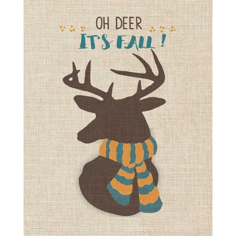 Oh Deer - Linen White Modern Wood Framed Art Print by Moulton, Jo