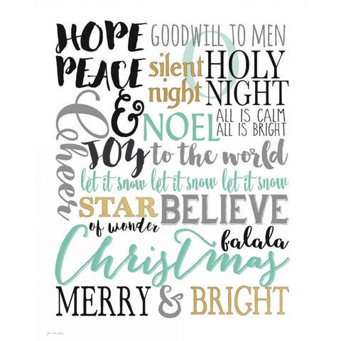 Merry and Bright Subway II Gold Ornate Wood Framed Art Print with Double Matting by Moulton, Jo