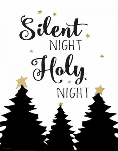 Silent Night White Modern Wood Framed Art Print with Double Matting by Moulton, Jo