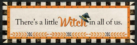 Little Witch White Modern Wood Framed Art Print with Double Matting by Moulton, Jo