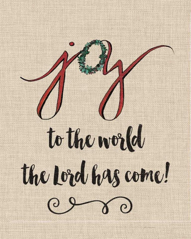 Joy to the World Linen Black Ornate Wood Framed Art Print with Double Matting by Moulton, Jo