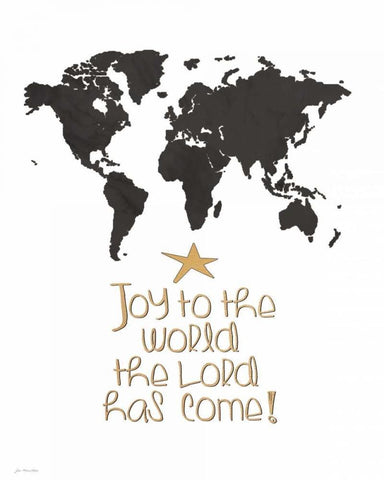 Joy to the World White Modern Wood Framed Art Print with Double Matting by Moulton, Jo
