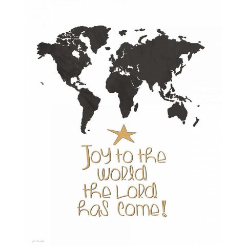 Joy to the World White Modern Wood Framed Art Print by Moulton, Jo